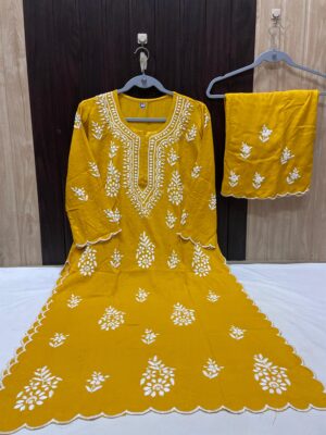 Soft Rayon Chikankari Dresses (14)