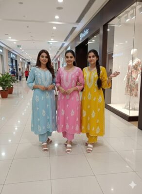 Soft Rayon Chikankari Dresses (16)