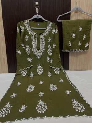 Soft Rayon Chikankari Dresses (18)