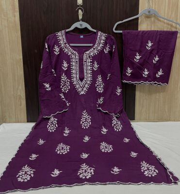 Soft Rayon Chikankari Dresses (3)