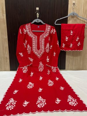 Soft Rayon Chikankari Dresses (5)