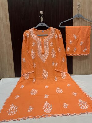 Soft Rayon Chikankari Dresses (7)