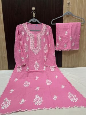 Soft Rayon Chikankari Dresses (8)