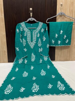 Soft Rayon Chikankari Dresses (9)