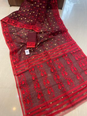 Soft Resham Dhakai Jamdhani With Blouse (17)