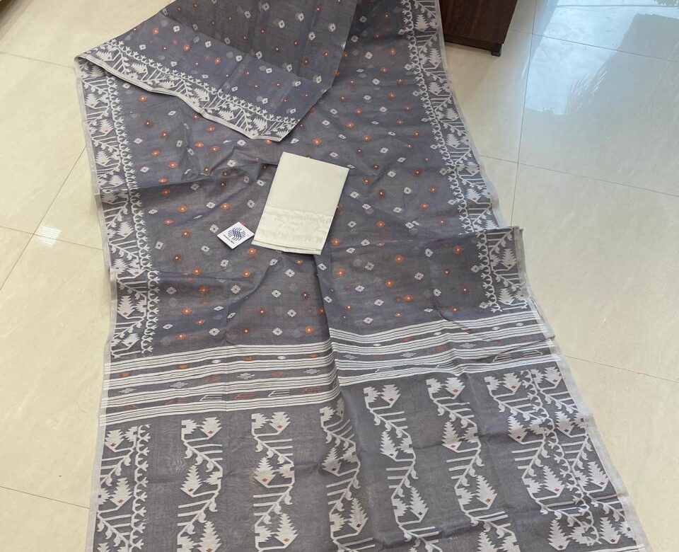 Soft Resham Dhakai Jamdhani With Blouse (24)