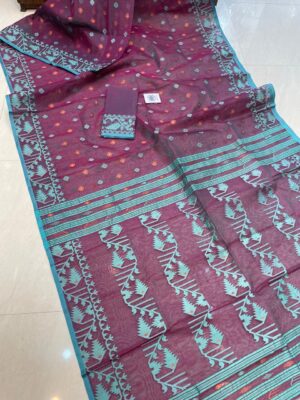 Soft Resham Dhakai Jamdhani With Blouse (4)