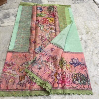Soft Silk Kota Sarees With Digital Prints With Blouse (1)