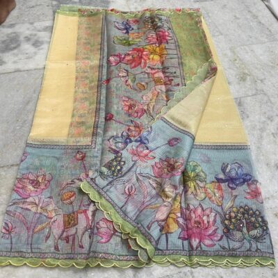 Soft Silk Kota Sarees With Digital Prints With Blouse (5)