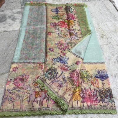 Soft Silk Kota Sarees With Digital Prints With Blouse (6)