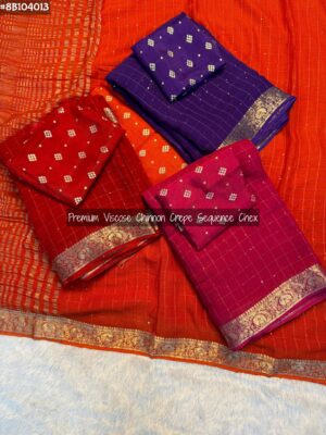 Viscose Chinnon Crepe Silk Sarees (11)