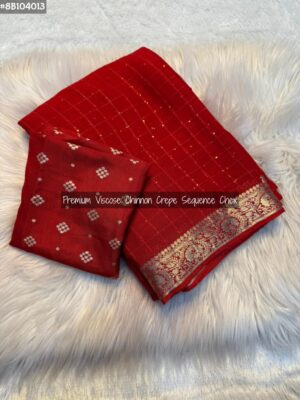 Viscose Chinnon Crepe Silk Sarees (3)