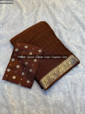 Viscose Chinnon Crepe Silk Sarees (4)