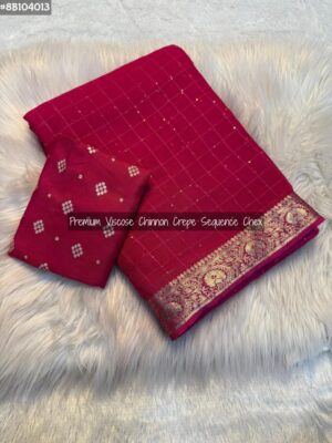 Viscose Chinnon Crepe Silk Sarees (5)