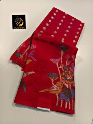 Beautiful Paper Silk Sarees With Blouse (1)
