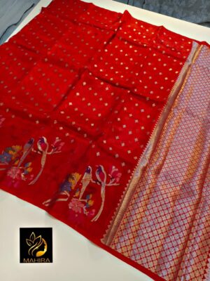 Beautiful Paper Silk Sarees With Blouse (10)