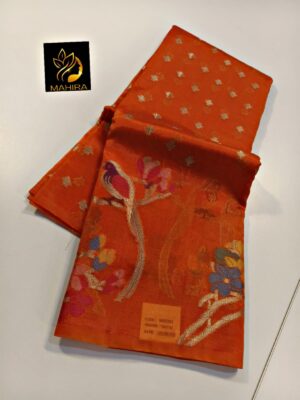 Beautiful Paper Silk Sarees With Blouse (2)
