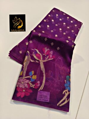 Beautiful Paper Silk Sarees With Blouse (4)