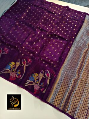 Beautiful Paper Silk Sarees With Blouse (5)
