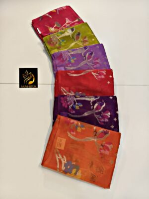 Beautiful Paper Silk Sarees With Blouse (6)