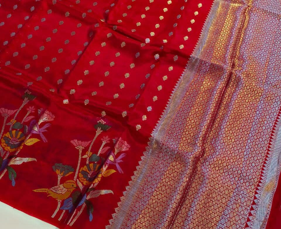 Beautiful Paper Silk Sarees With Blouse (8)