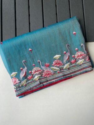 Royal Gabanna Silk Sarees With Lotus Embroidary (1)