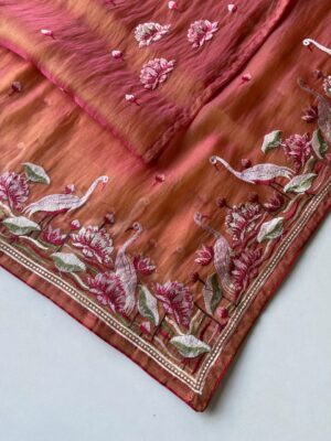 Royal Gabanna Silk Sarees With Lotus Embroidary (3)