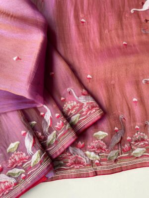 Royal Gabanna Silk Sarees With Lotus Embroidary (5)
