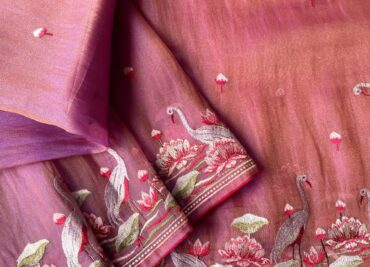 Royal Gabanna Silk Sarees With Lotus Embroidary (5)