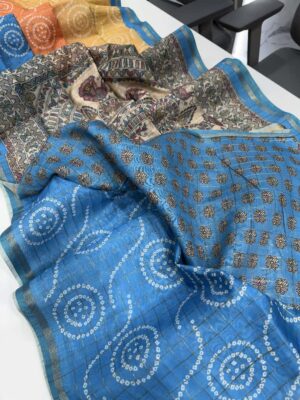 Soft Semi Tussar Silk Sarees With Beautiful Prints (10)