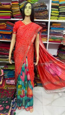 Beautiful Mangalagiri Sarees Wiith Printed Dessiith Blouse. (17)