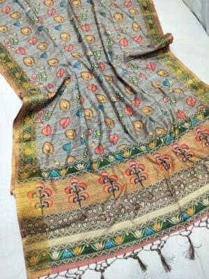 Elegant Bhagalpri Tussar Silk Kalamkari Sarees (11)