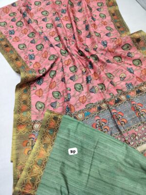 Elegant Bhagalpri Tussar Silk Kalamkari Sarees (12)