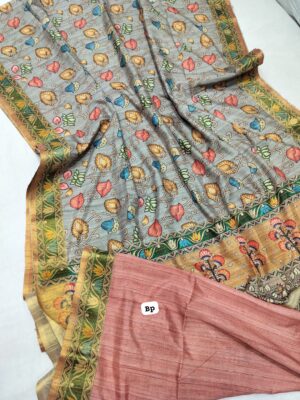 Elegant Bhagalpri Tussar Silk Kalamkari Sarees (13)