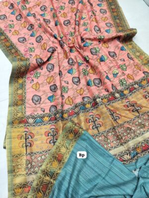 Elegant Bhagalpri Tussar Silk Kalamkari Sarees (6)