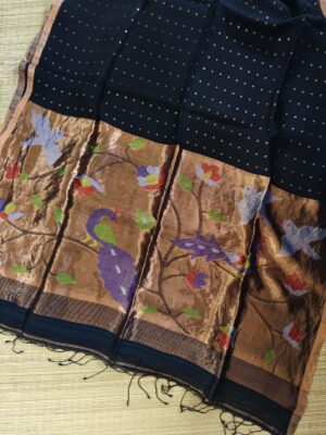 Exclusive Hand Weaving Pure Muslin Pocket Sequence Sarees (2)