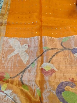 Exclusive Hand Weaving Pure Muslin Pocket Sequence Sarees (5)