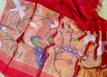 Exclusive Hand Weaving Pure Muslin Pocket Sequence Sarees (8)