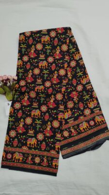 Habutatai Silk Printed Sarees With Blouse. (1)