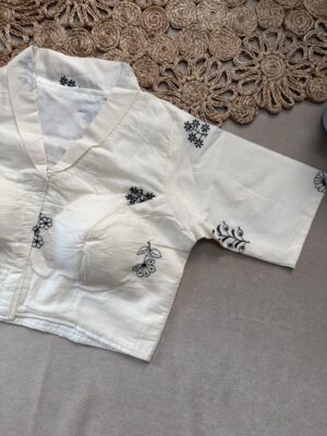 Khadi Cotton Sarees With Stitched Blouse (3)