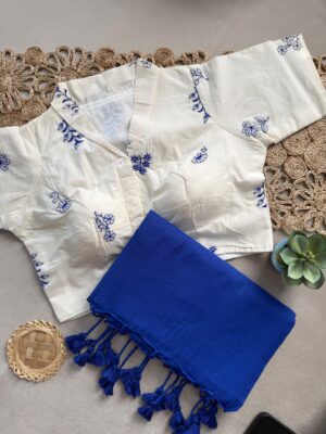 Khadi Cotton Sarees With Stitched Blouse (5)