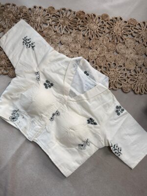 Khadi Cotton Sarees With Stitched Blouse (8)