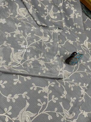 Kota Saree With Allover Embroidary With Blouse (6)