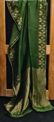 LINEN SILK ALLOVER HAND JAMDHANI SAREES (1)