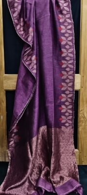 LINEN SILK ALLOVER HAND JAMDHANI SAREES (2)