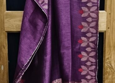 LINEN SILK ALLOVER HAND JAMDHANI SAREES (2)