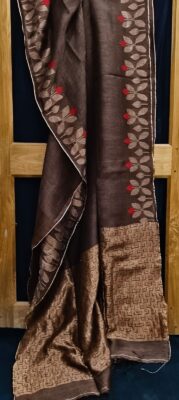 LINEN SILK ALLOVER HAND JAMDHANI SAREES (4)