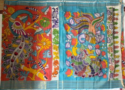 Latest Bangori Silk Sarees With Pen Kalamkari (10)