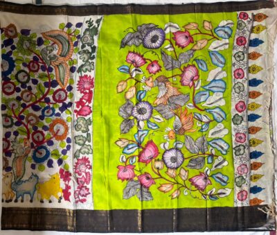 Latest Bangori Silk Sarees With Pen Kalamkari (16)