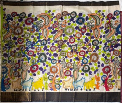 Latest Bangori Silk Sarees With Pen Kalamkari (17)